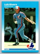 1987 Fleer #330 Luis Rivera Rookie Card Montreal Expos. rookie card picture