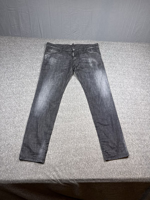 DSquared2 Clement Jeans Mens 56 Black Stone Washed Clement