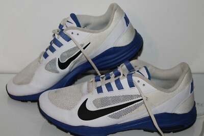 Nike Lunar Edge 10 Running Shoes, #526536-104, White/Royal/Black, Mens US 11