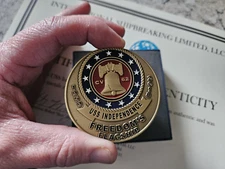 USS Independence CV-62 Challenge Coin (Brass) with CERTIFICATE OF AUTHENTICITY !