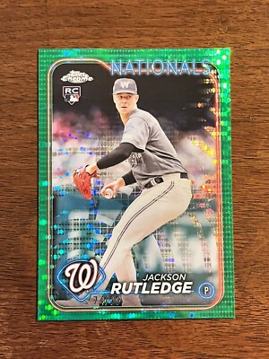 Jackson Rutledge Topps 2024 Topps Chrome JACKSON RUTLEDGE Green Sonar Refractor /99 Washington ...