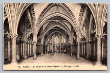 Postcard France Paris La Sainte-Chappelle Crypt Gothic Architecture I697