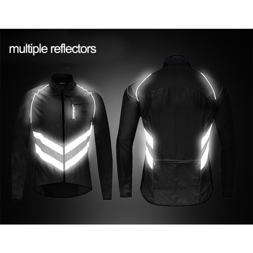 WOSAWE Men Cycling Jacket Reflective Windproof Waterproof MTB Riding Running Top - Picture 7 of 11
