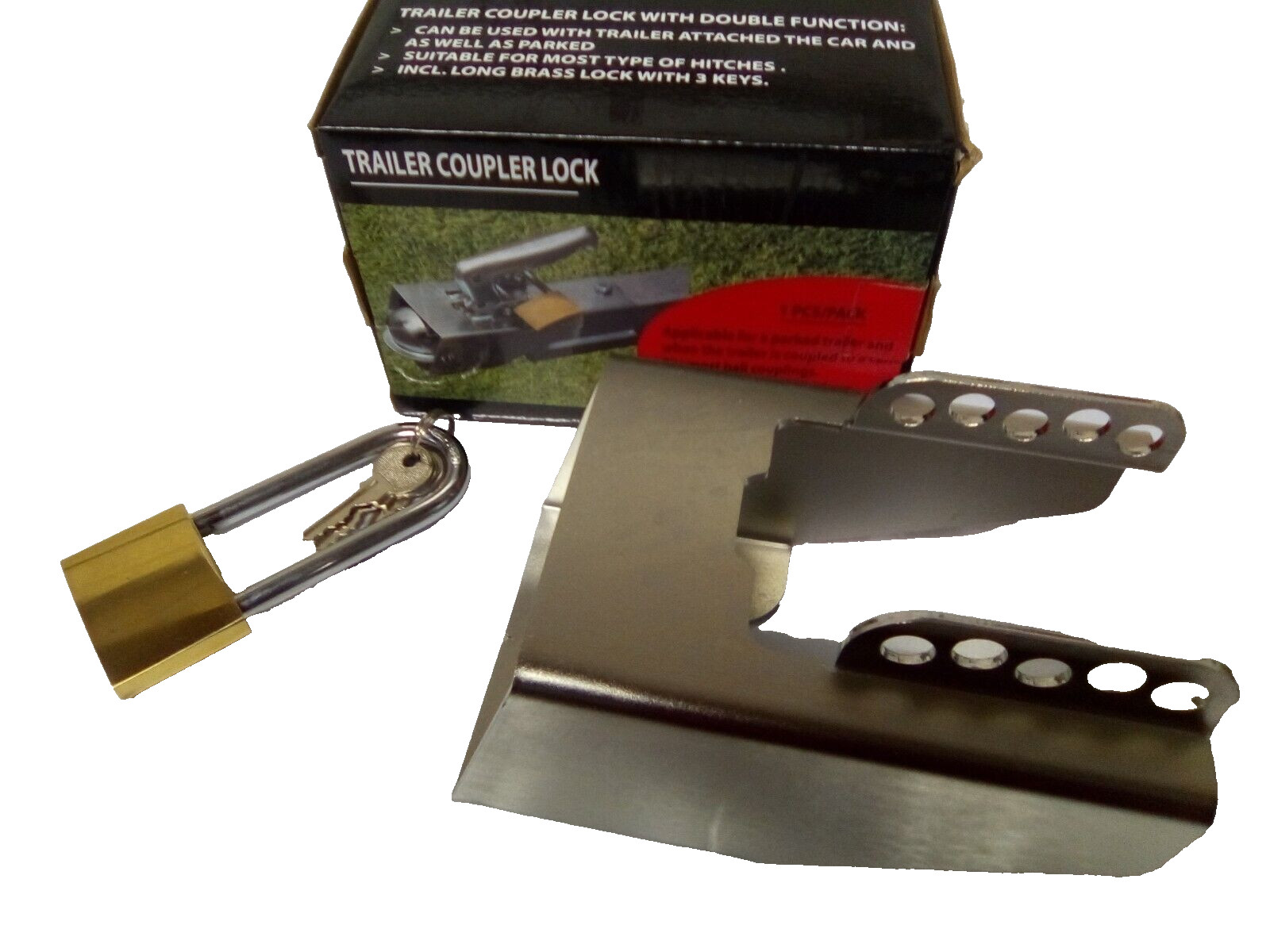Trailer Coupler Lock for pressed steel trailer coupling heads