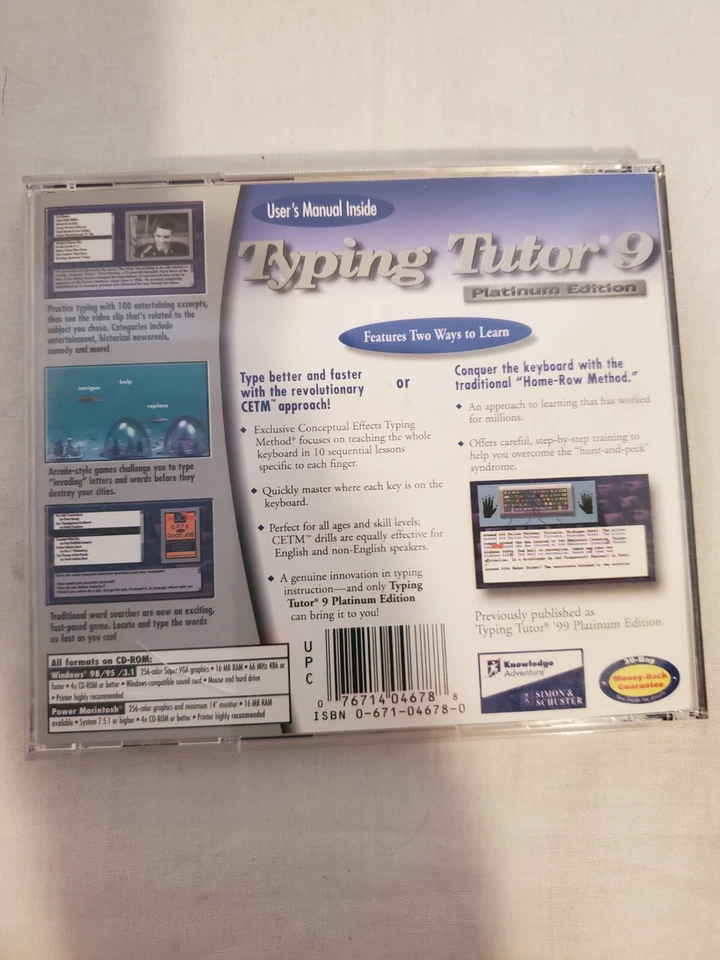 Typing Tutor 9 Platinum Edition (PC & MAC, 1998) - Image 2 of 2