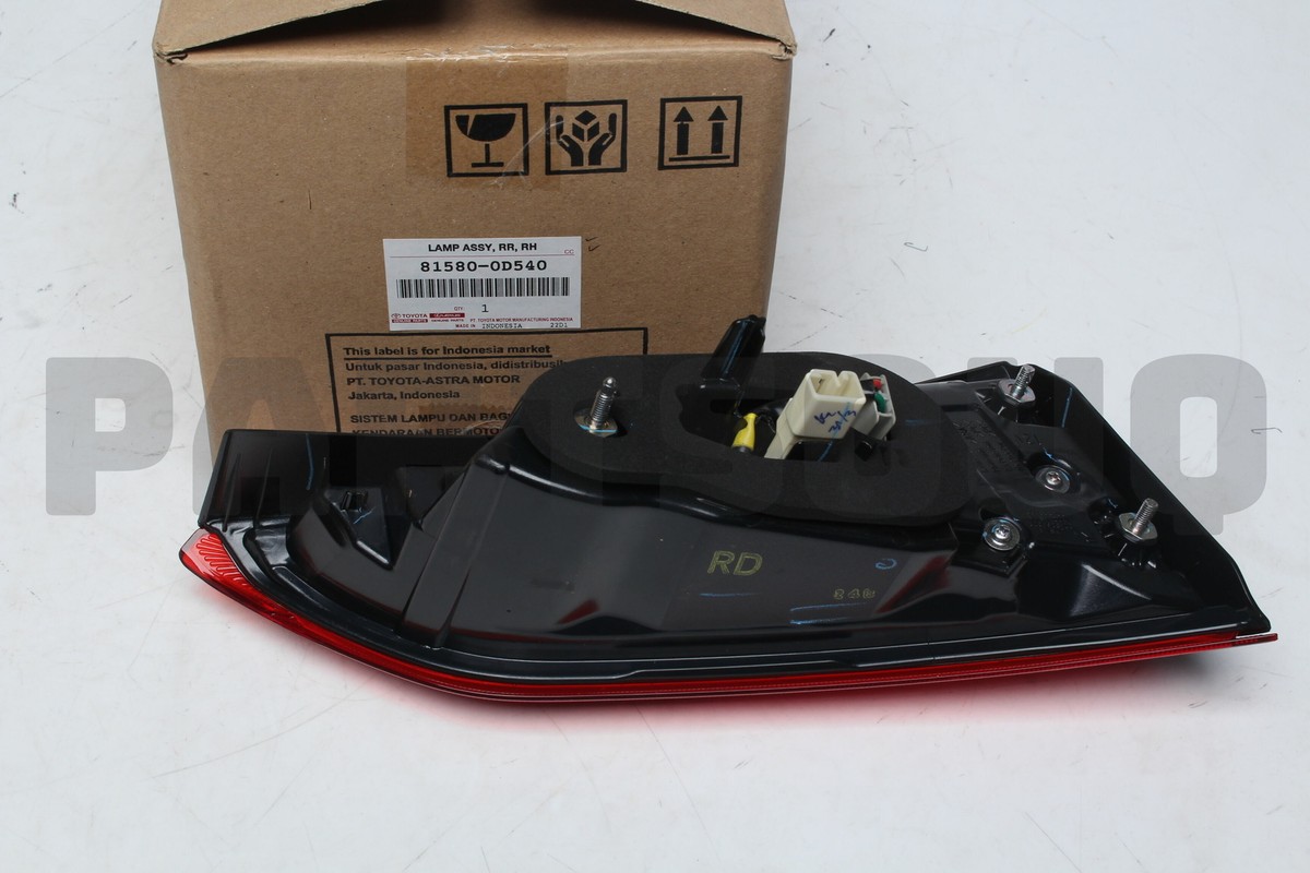 815800D540 Genuine Toyota LAMP ASSY, RR, RH 81580-0D540 | eBay 815800D540 Genuine Toyota LAMP ASSY, RR, RH 81580-0D540 | eBay