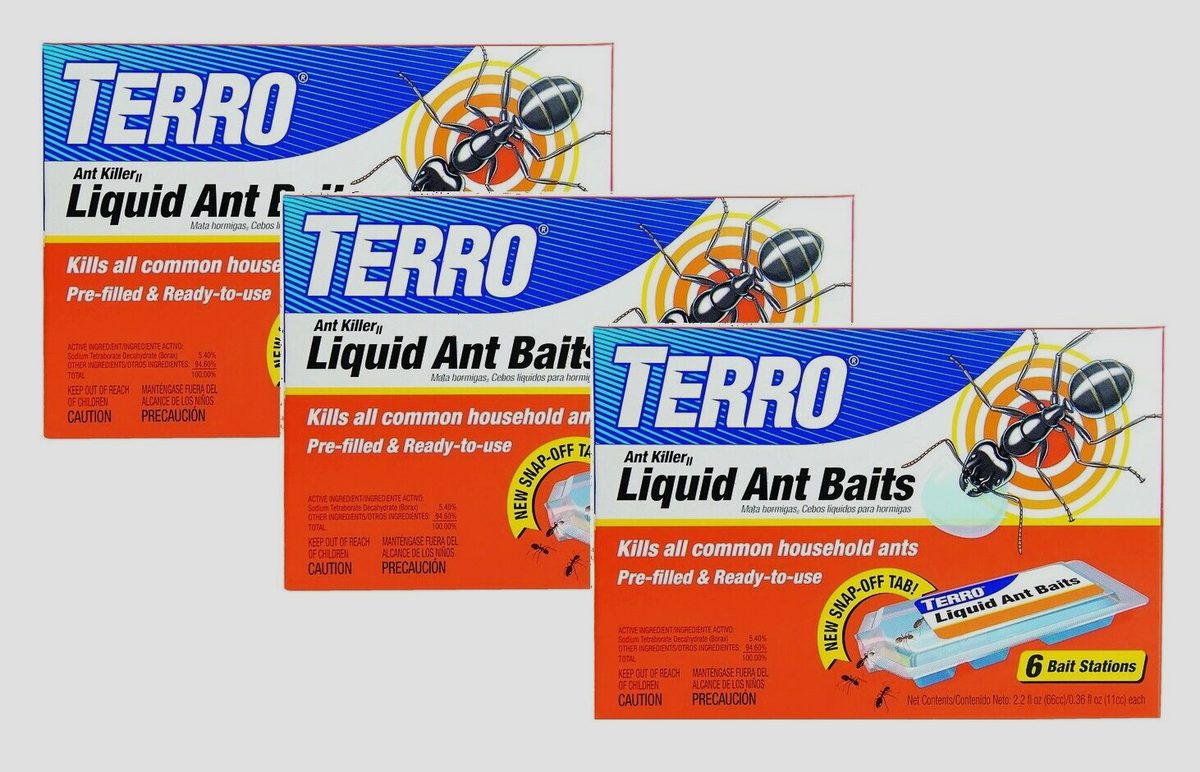 3~ TERRO Liquid Ant Bait 2.2oz 6 - Ready to Use Packets in Each