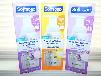 (3) Softsoap Foaming Tablet Starter Kits - (2) Sparkling Lavender (1) Lemon Fizz