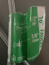 Faucet Connector,Stainless Steel,3/8 Compressionx1/2 FIPx16-In. -7223-16-38-2