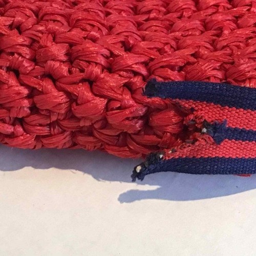 Forsum Handbag Purse Vintage Women's Red Navy Woven Strap Lightweight Shoulder - Picture 5 of 8