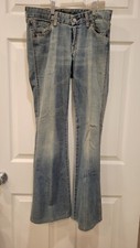 7 For All Mankind Jeans Size 27 Blue Denim "A" Pocket Made In USA Bootcut