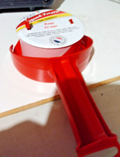 6 rolls red and white barrier tape - none adhesive with dispenser