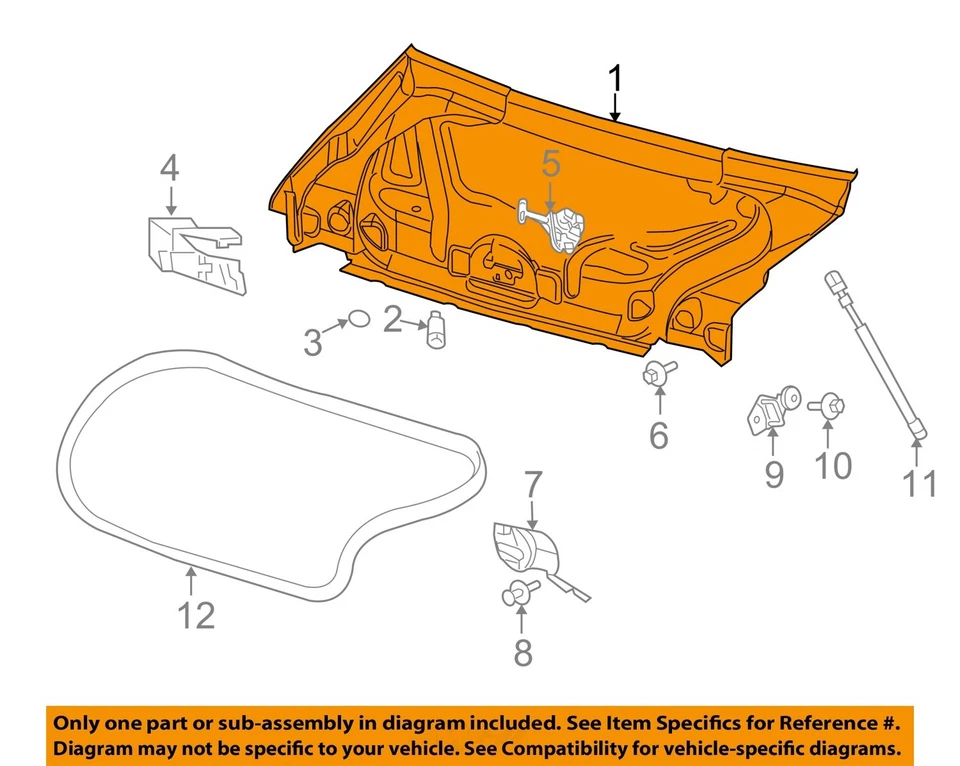 Used Deck Lid fits: 2017 Dodge Challenger w/spoiler w/rear view camera w/notched Foto 3 de 4