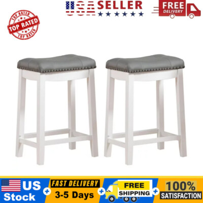 White Angel Line Cambridge 24 Bar Stool Set Of Saddle 24 Floor To