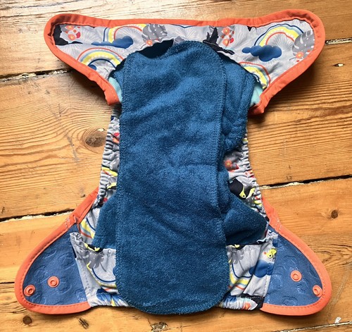 BAMBOO POP IN REUSABLE NAPPY POPPER FASTENING BIRTH TO POTTY NEW TOUCAN DESIGN - Picture 4 of 9