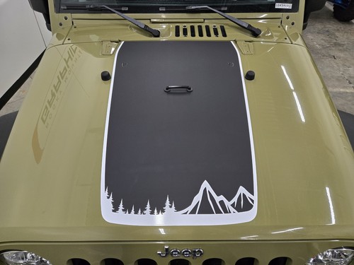 Fits 2007-2018 Jeep Jk Mountain Front Hood Stripe Vinyl Graphics Sticker - Picture 2 of 7