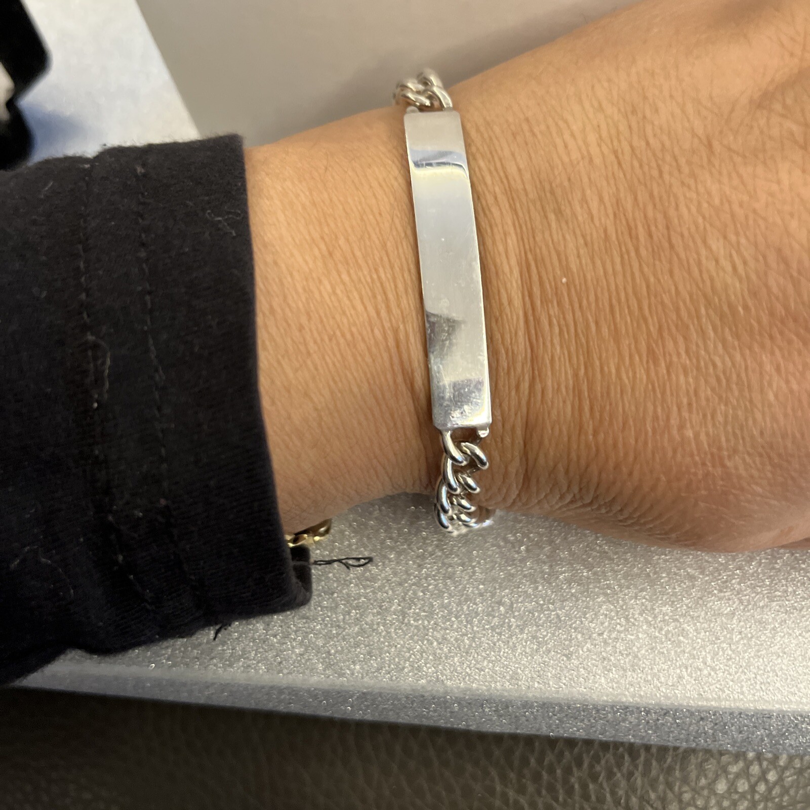 Mens 925 Sterling silver identity bracelet eBay