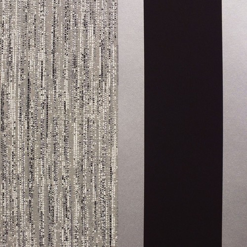 STRIPE WALLPAPER ROLLS BLACK / SILVER E87519 METALLIC eBay