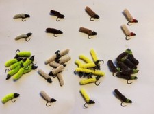 Fly Fishing Flies 40 Assorted Beaded Dust Mop Flies size 10 Barbless Jig