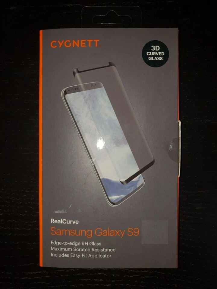 Protector de pantalla de vidrio templado para Samsung Galaxy S9 Full Curve 3D de CYGNETT Foto 2 de 3