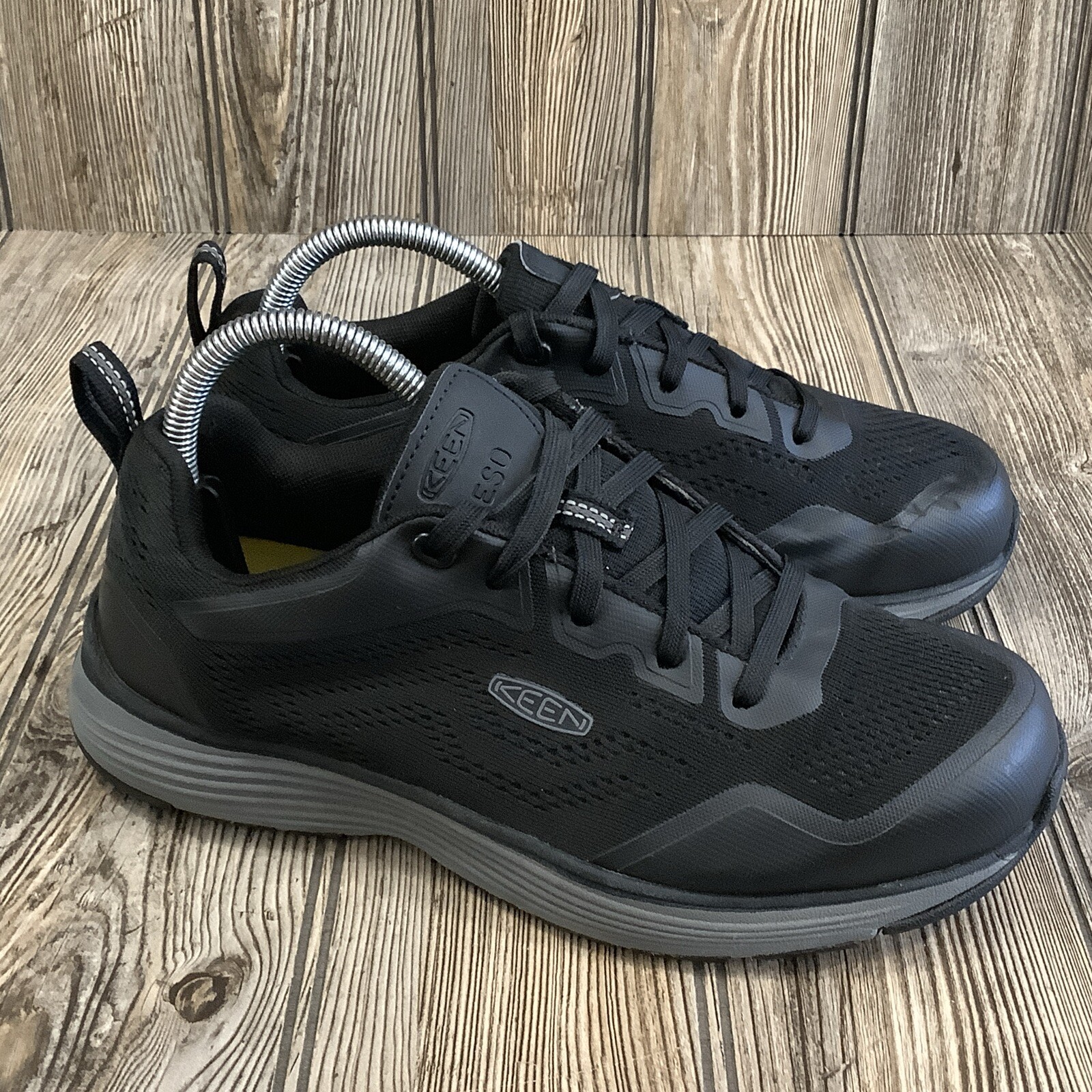 Scarpe sneakers da lavoro KEEN donna Utility Sparta 2 punta morbida maglia nera taglia 8M