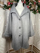 Ladies Fenn Wright Manson Grey Wool Coat 3/4 Sleeve, Size 16