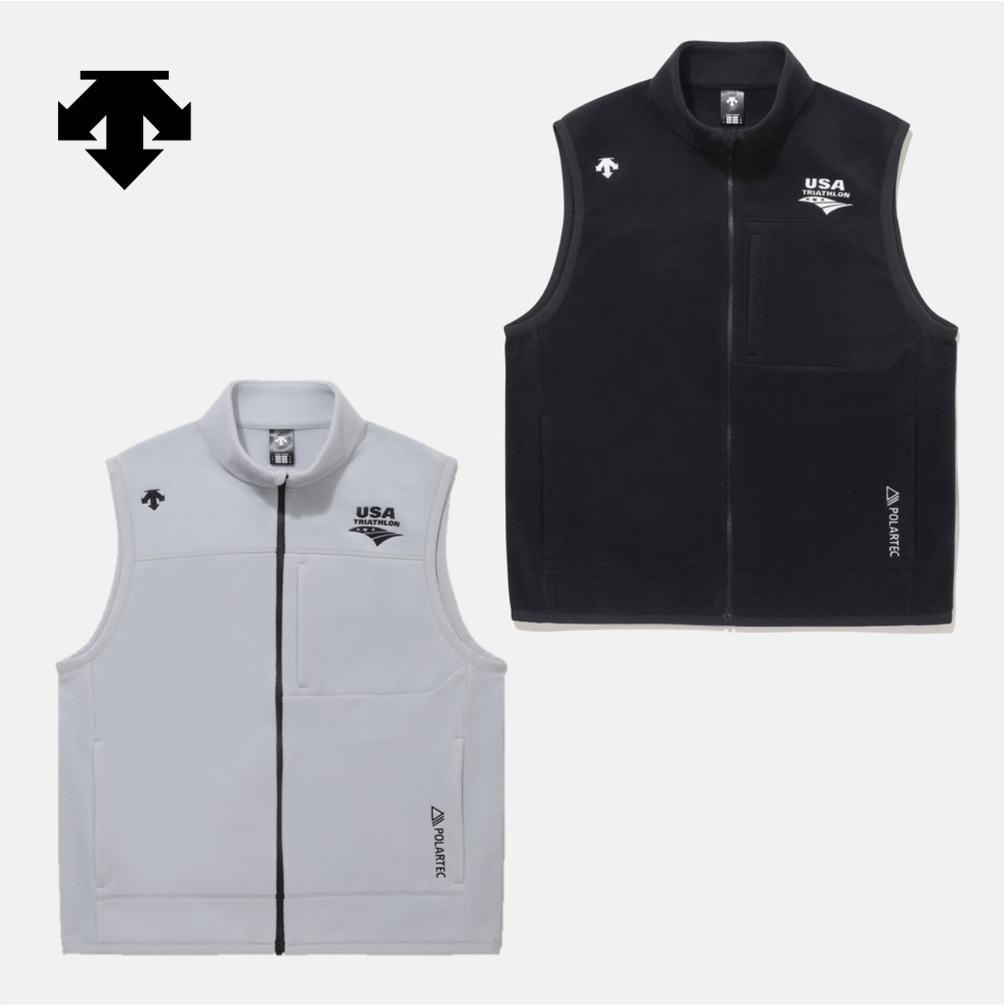 DESCENTE USA TRIATHLON POLARTEC Fleece Vest BLACK ASIAN FIT | eBay