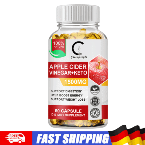 60 pz capsule aceto di sidro di mele 1500mg per perdita di peso, integratore dietetico cheto - Foto 1 di 7