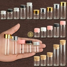 Cute Glass Vial Jars Transparent Bung Test Tube Bottle Crafts With Lid 5 22ml
