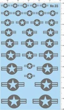Universal All Scale Size USAF US Air Force Fighter Star Markings Model kit Decal