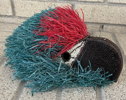 Macaw Parrot Woven Palm Mask EMBERA TRIBE PURRTO INDIA Darien Rainforest Panama