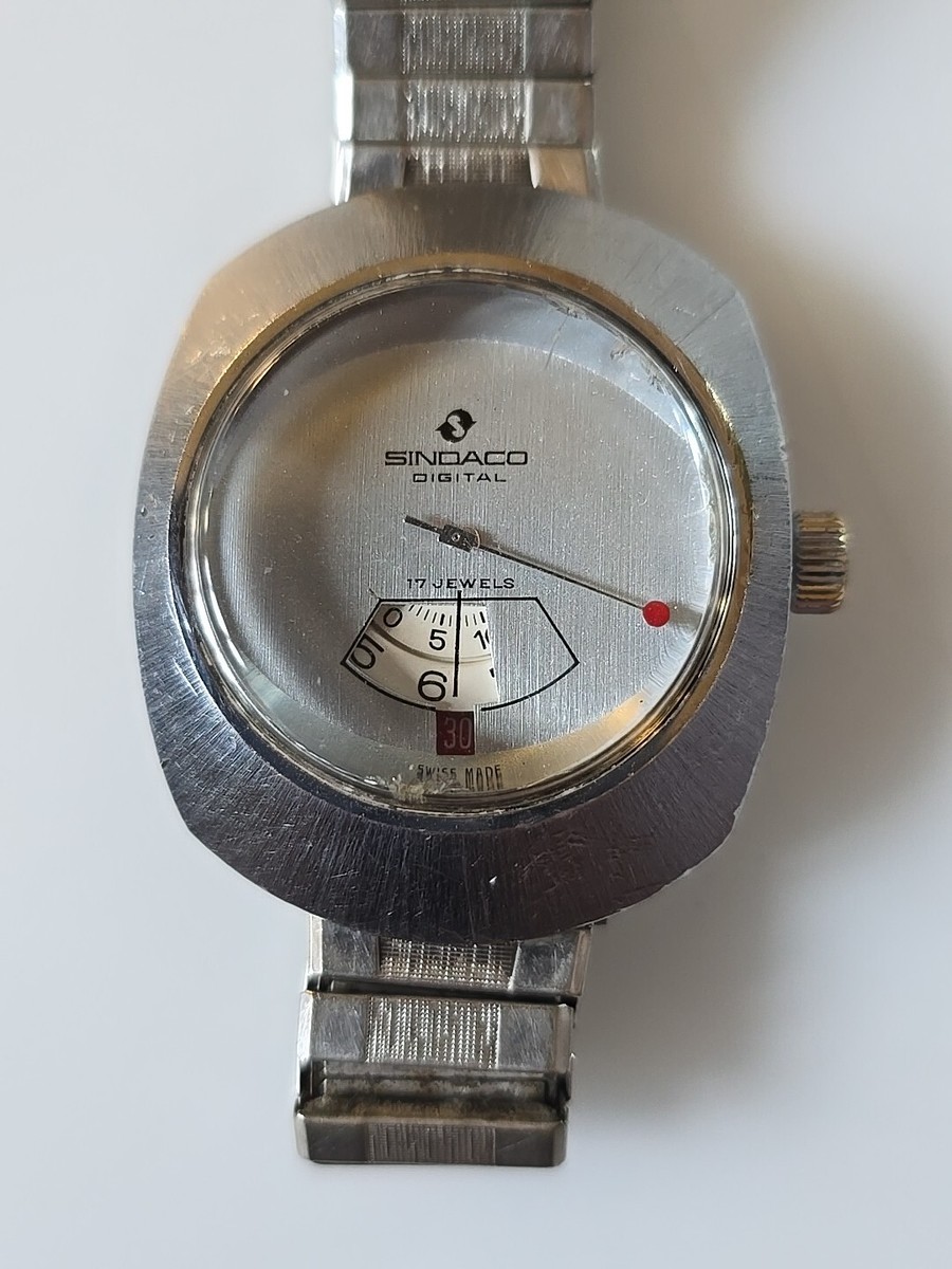 Vintage Sindaco Digital Watch 17 Jewel | eBay