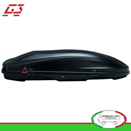 Coffre De Toit 430L + Barres Pour Citroën C3 – Holidays Team, Noir Carbone, Fabrication Italienne
