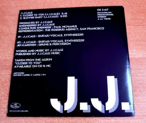 J.J. CALE Closer to you VERY RARE FRENCH PROMO CD SINGLE CARD SLEEVE FRANCE 1994 - Picture 2 of 2