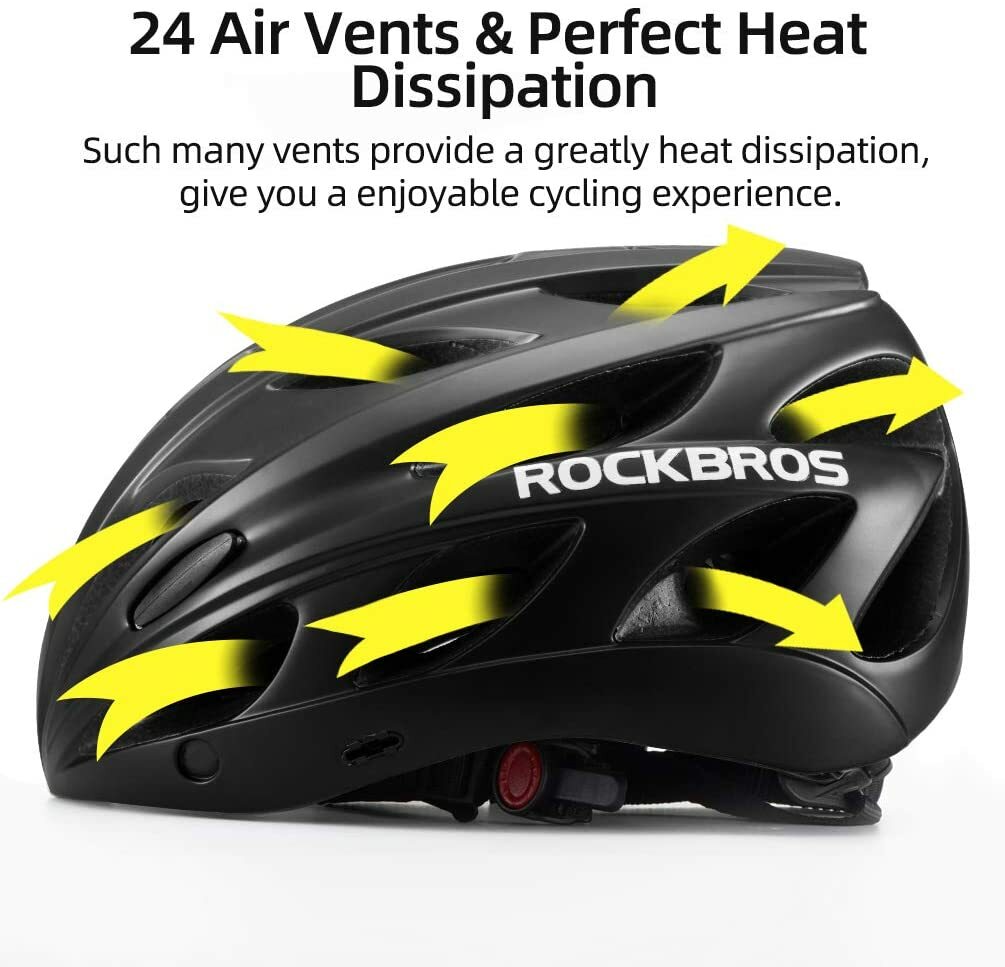 ROCKBROS Cycling Helmet With Detachable Anti-Fog Goggles & LED Rear Light - Unisex