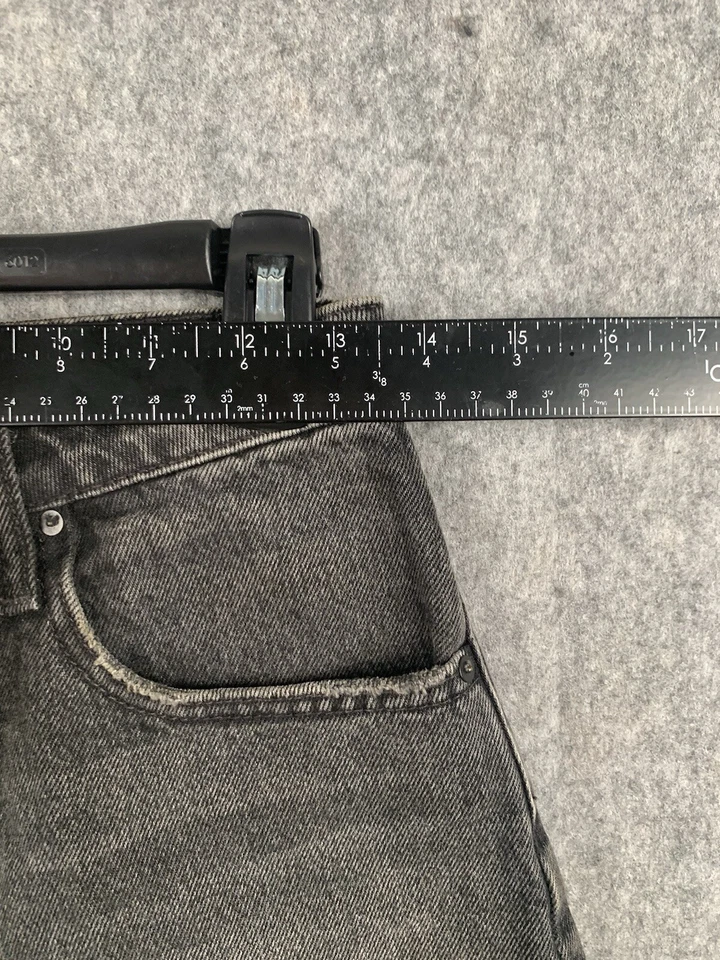 Pantalones Cortos Alexander Wang Bite Tiro Alto Negro Carbón Denim Talla 25 Jeans Informales Foto 2 de 4