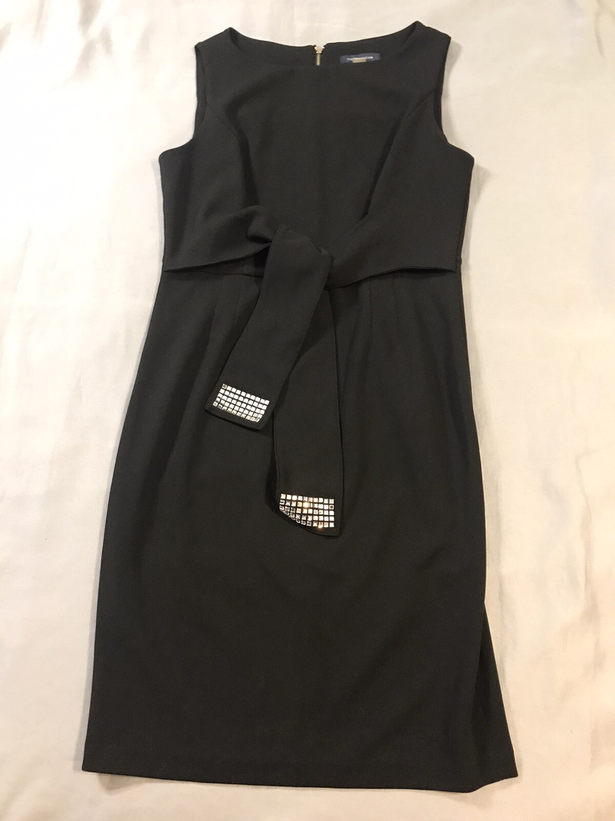 Tommy Hilfiger Womens Black Belted Zip-Up Dress Size 6