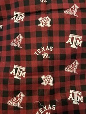 TEXAS A M AM UNIVERSITY AGGIES 1/4 Yard 9 x 43 100 Cotton Fabric