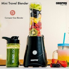 Geepas Blender Smoothie Maker Juicer with 2 Sports Gym Bottles 300W Portable UK