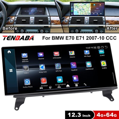 Android Car GPS 12.3 inch Ultra-thin Screen Navi For BMW E70 E71 2007-2010 CCC
