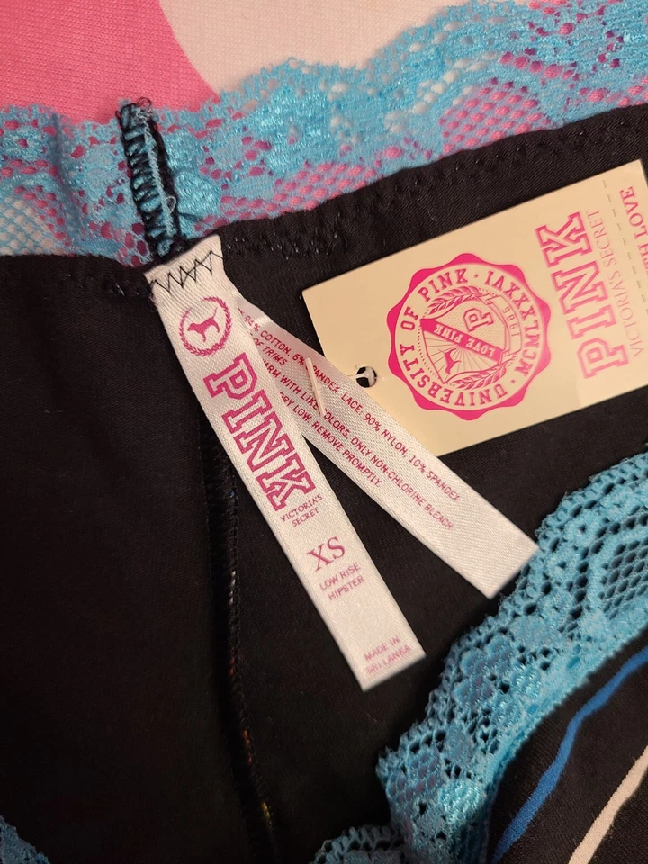 Braguita Hipster de Algodón Borde de Encaje Arco Iris Rara Nueva con Etiquetas De Colección vs Rosa 🌈 Foto 4 de 4