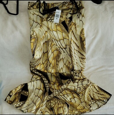 Authentic Just Cavalli Evening Vintage Dress Brown Gold Strap Size 42  SnakeColor | eBay