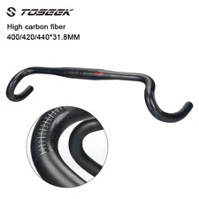TOSEEK 31.8 Road Bike Handle Drop Bar Carbon Fiber Bicycle Handlebar 400/420/440