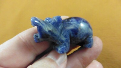 Y-HIP-570) HIPPO Hippopotamus Blue Gray Sodalite stone Gemstone