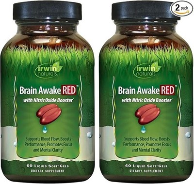 Irwin Naturals Brain Awake Red 60 Softgels Each (Pack of 2)