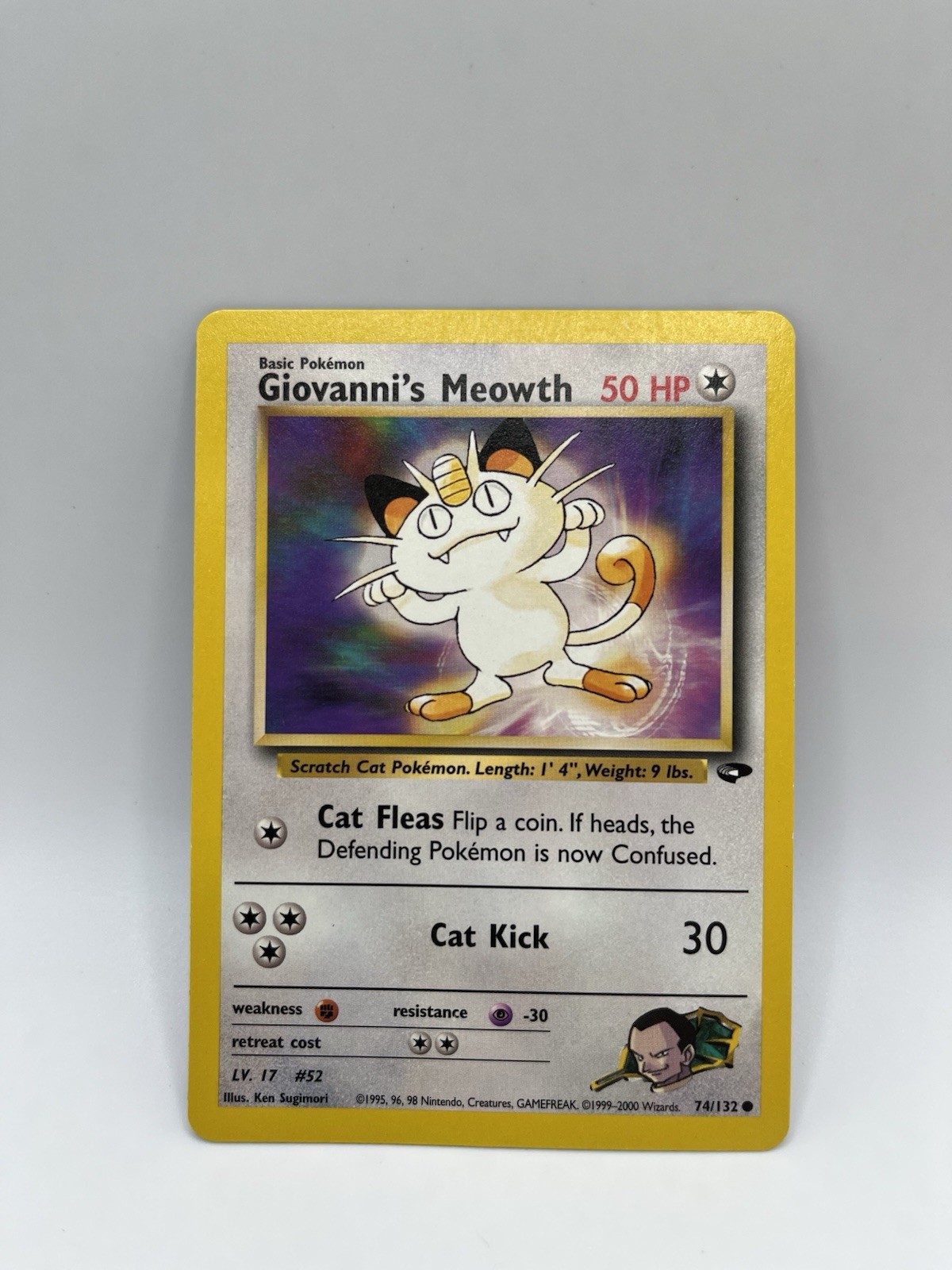 Giovanni's Meowth 74/132 Gym Challenge Common Pokemon Card