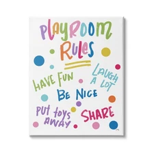 Stupell Industries List of Playroom Rules Playful Polka Dot Pattern