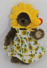 1993 Ty Beanie Baby "Susannah" Retired Fully Jointed Brown Bear Sunflower BB29