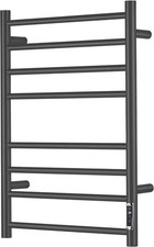 SHARNDY Electric Heated Towel Warmer 8 Bar Wall Mount Plug-In Black Timer