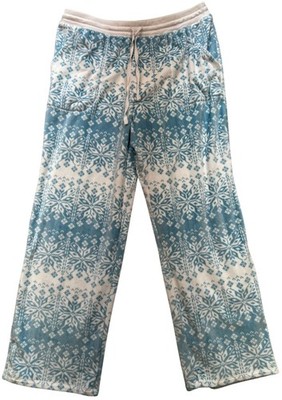 Croft & Barrow Womens Intimates Snowflake Fair Isle Pajama Pants Sz M Blue White